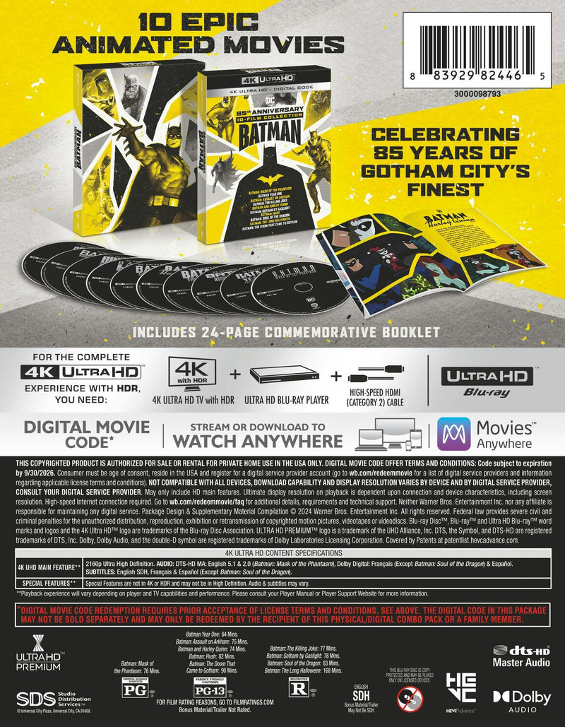 Batman 10-Film Collection - 85th Anniversary (4K Ultra HD) [UHD]