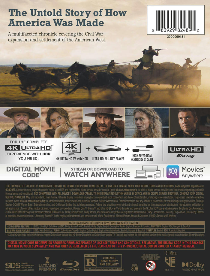 Horizon: An American Saga Chapter 1 (Limited Edition 4K Ultra HD Steelbook + Blu-ray + Digital) [UHD]