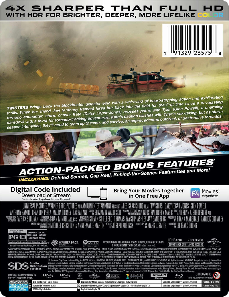 Twisters - Limited Edition Steelbook (4K Ultra HD + Blu-ray + Digital) [UHD]