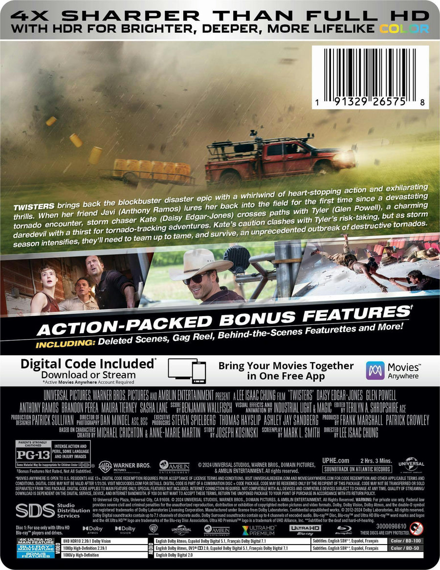 Twisters - Limited Edition Steelbook (4K Ultra HD + Blu-ray + Digital) [UHD]