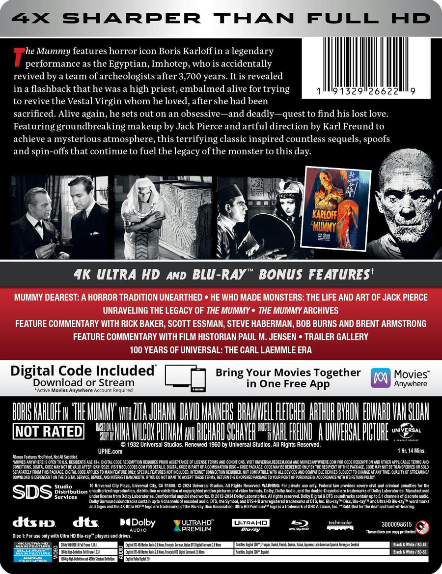 The Mummy (1932) (Limited Edition 4K Ultra HD Steelbook + Blu-ray + Digital) [UHD]