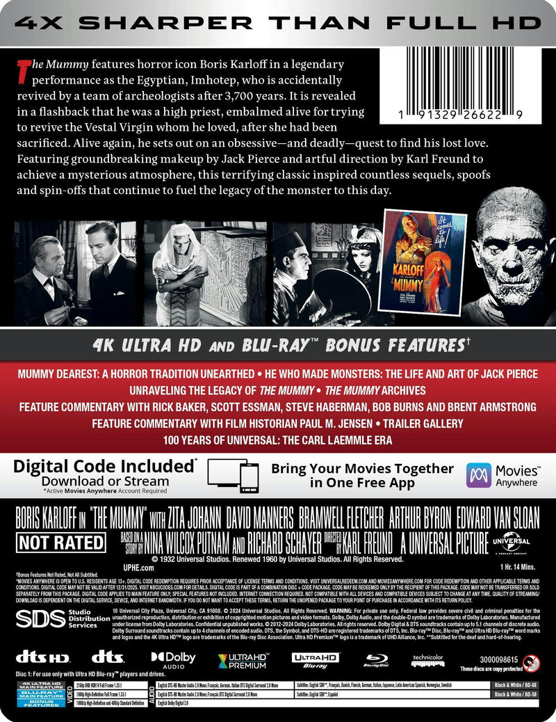 The Mummy (1932) (Limited Edition 4K Ultra HD Steelbook + Blu-ray + Digital) [UHD]