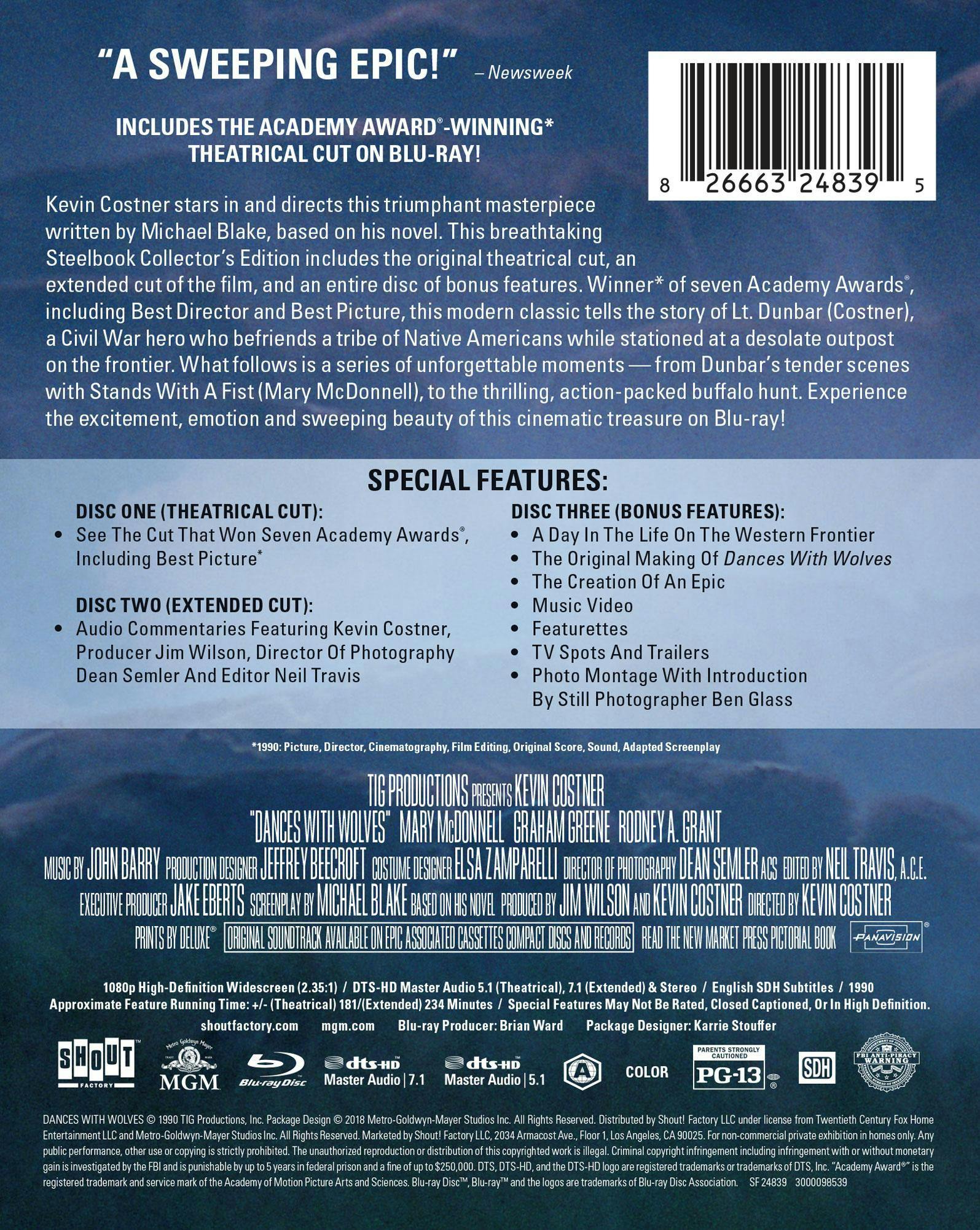 Dances With Wolves [Limited Edition Steelbook] [Re-Issue] (Limited Edi