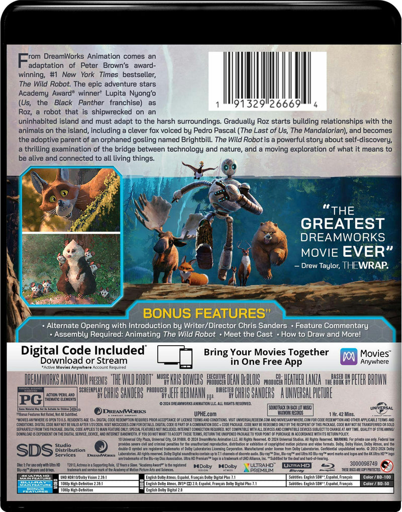 The Wild Robot - Collector's Edition 4K Ultra HD + Blu-ray + Digital (4K Ultra HD + Blu-ray) [UHD]