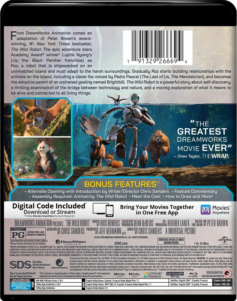 The Wild Robot - Collector's Edition 4K Ultra HD + Blu-ray + Digital (4K Ultra HD + Blu-ray) [UHD]