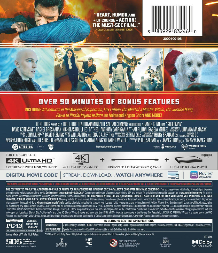 Superman 2025 (4K Ultra HD + Digital) [UHD]