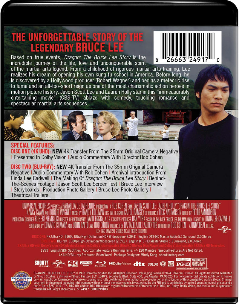 Dragon: The Bruce Lee Story (4K Ultra HD + Blu-ray) [UHD]
