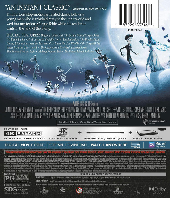 Tim Burton's Corpse Bride (4K Ultra HD + Digital) [UHD]