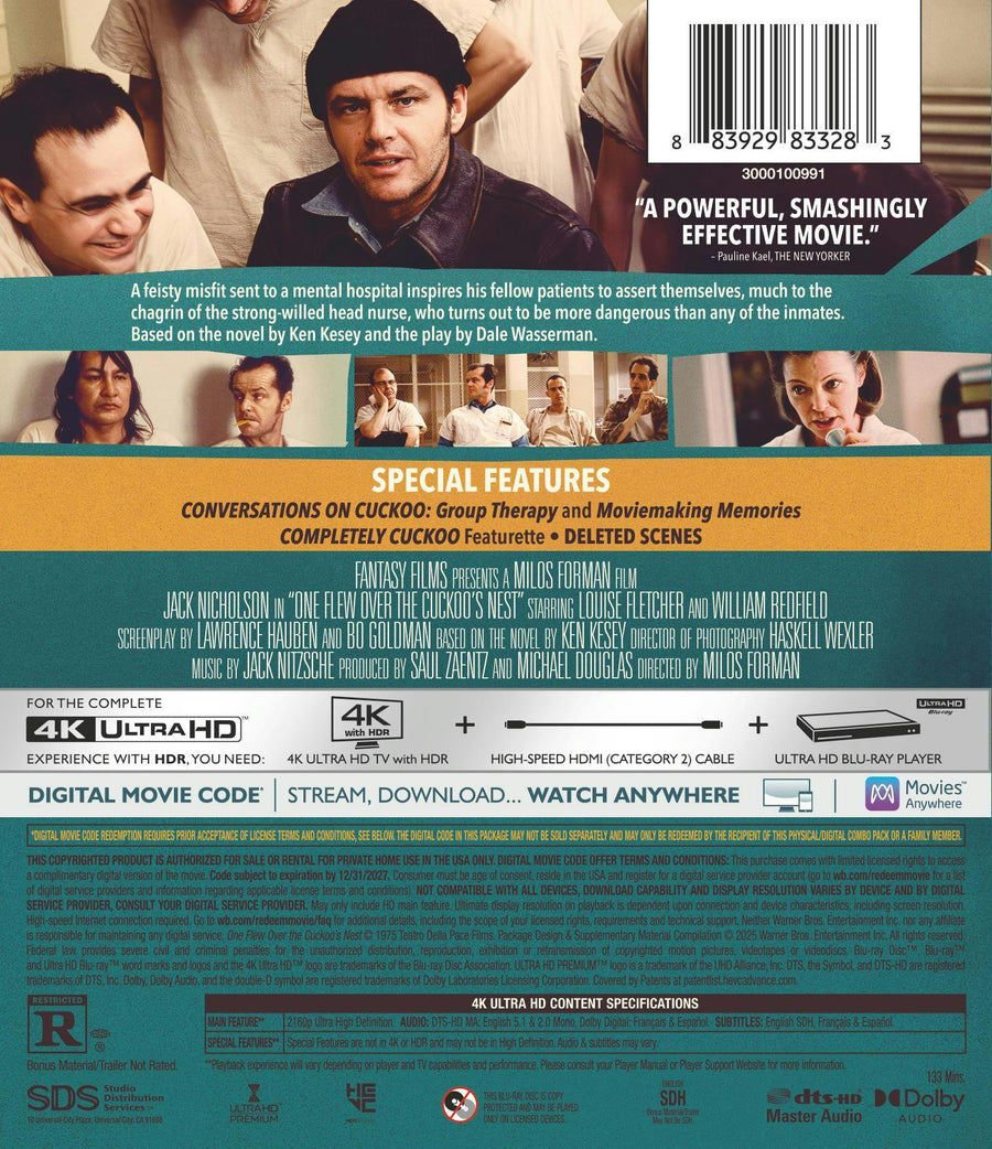 One Flew Over The Cuckoo's Nest (50th Anniversary) (4K Ultra HD + Digital) [UHD]