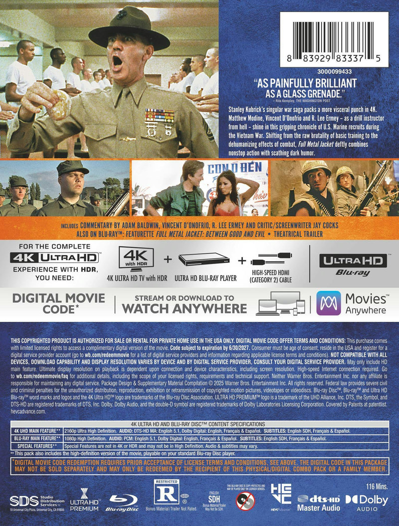 Full Metal Jacket (Limited Edition 4K Ultra HD Steelbook + Blu-ray) [UHD]