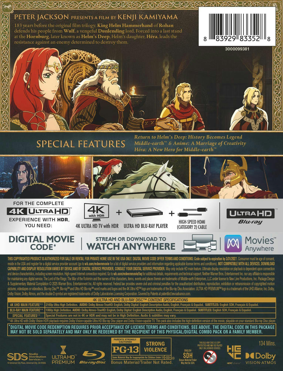 The Lord of the Rings: The War of the Rohirrim (Limited Edition 4K Ultra HD Steelbook + Blu-ray) [UHD]