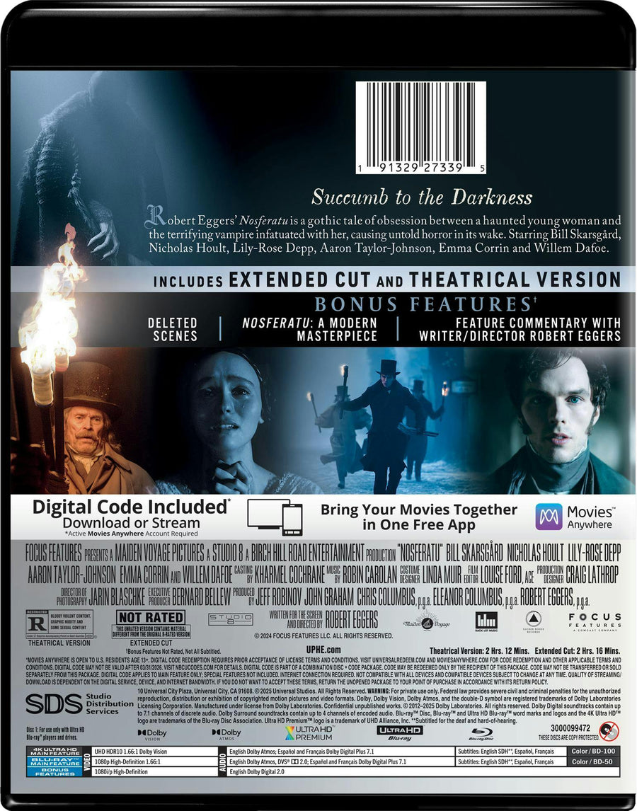 Nosferatu - Extended Cut 4K Ultra HD + Blu-ray + Digital (4K Ultra HD + Blu-ray) [UHD]