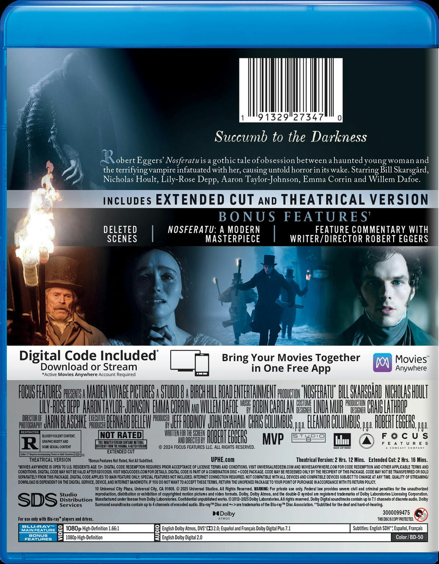 Nosferatu - Extended Cut Blu-ray + Digital [Blu-ray]