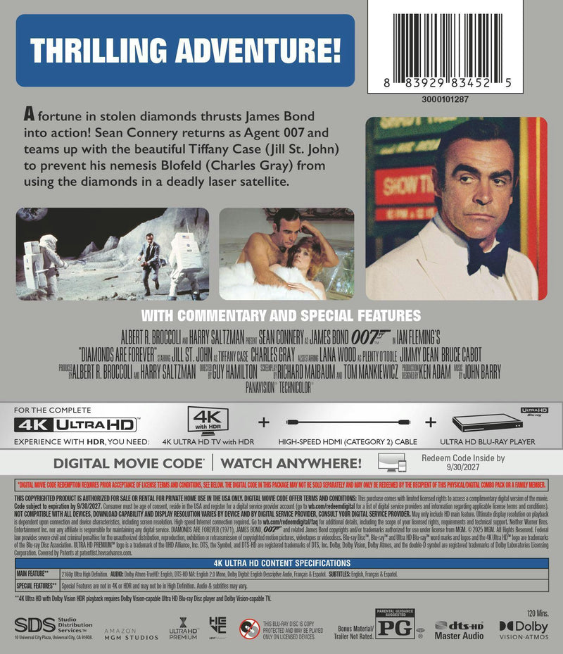 Diamonds Are Forever (4K Ultra HD + Digital) [UHD]