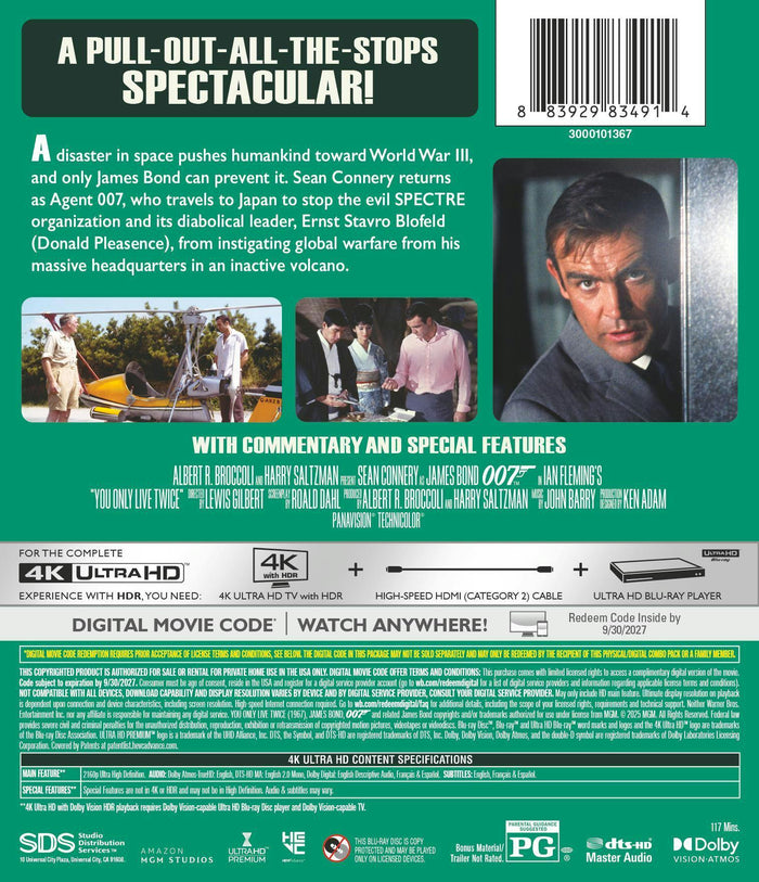 You Only Live Twice (4K Ultra HD + Digital) [UHD]