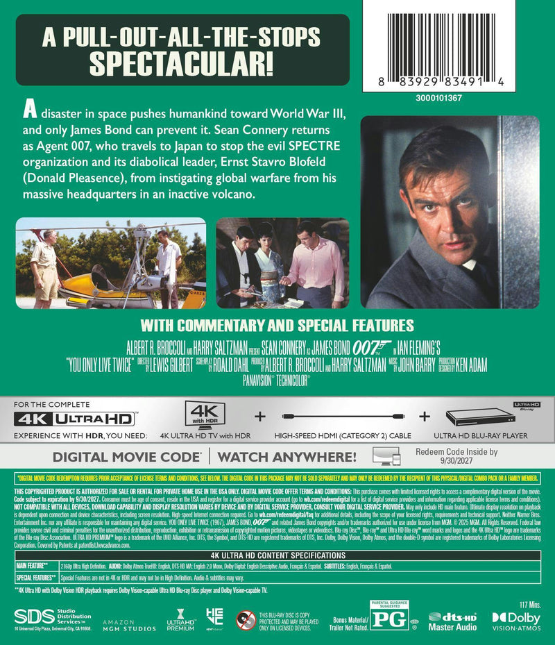 You Only Live Twice (4K Ultra HD + Digital) [UHD]