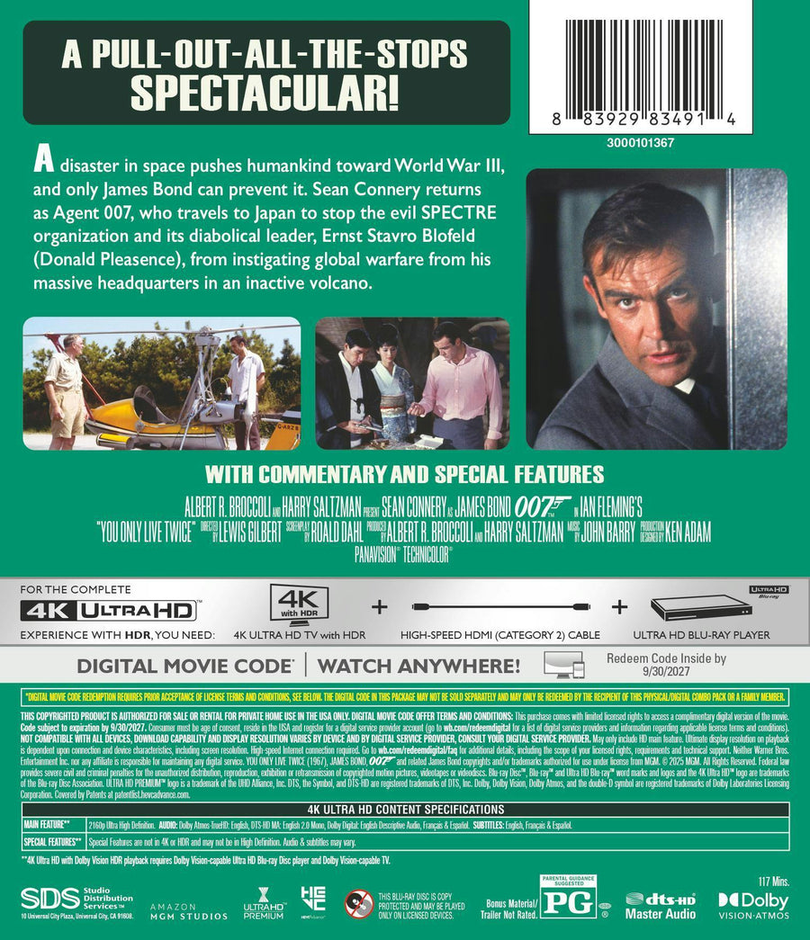 You Only Live Twice (4K Ultra HD + Digital) [UHD]