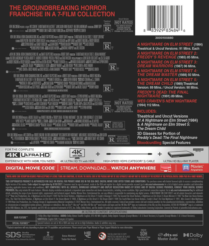 A Nightmare on Elm Street: 7 Film Collection (4K Ultra HD + Digital) [UHD]