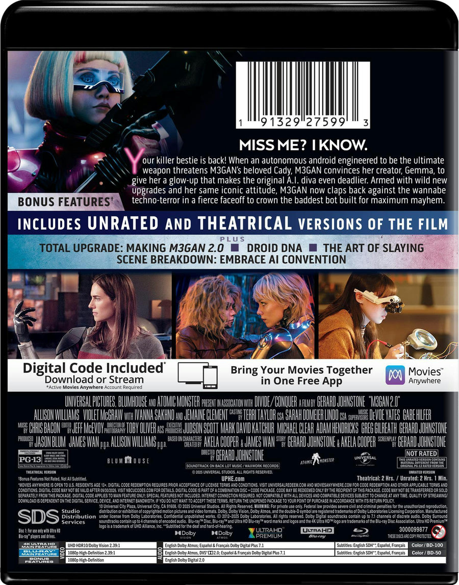 M3GAN 2.0 - Unrated Edition 4K Ultra HD + Blu-ray + Digital [UHD]