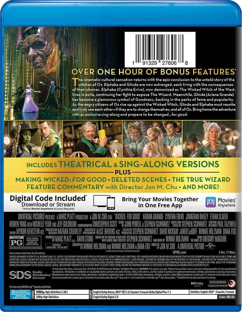Wicked: For Good (Blu-ray + Digital) [Blu-ray]