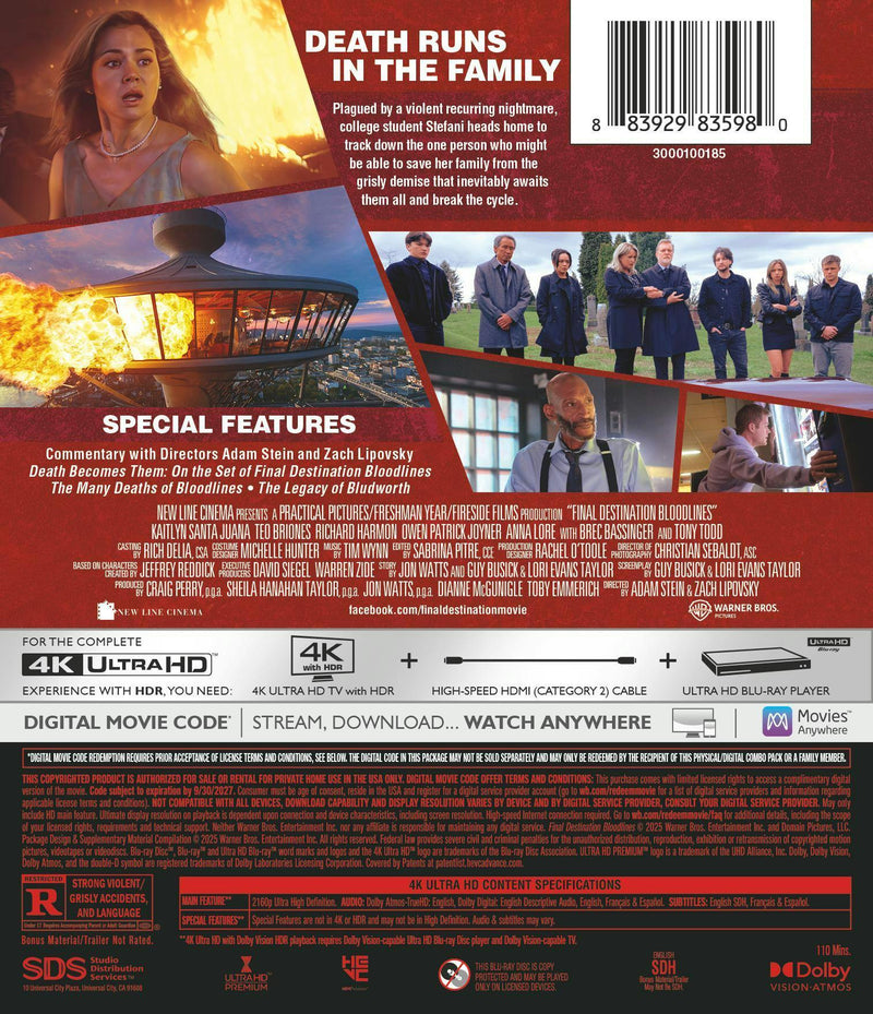 Final Destination: Bloodlines (4K Ultra HD + Digital) [UHD]