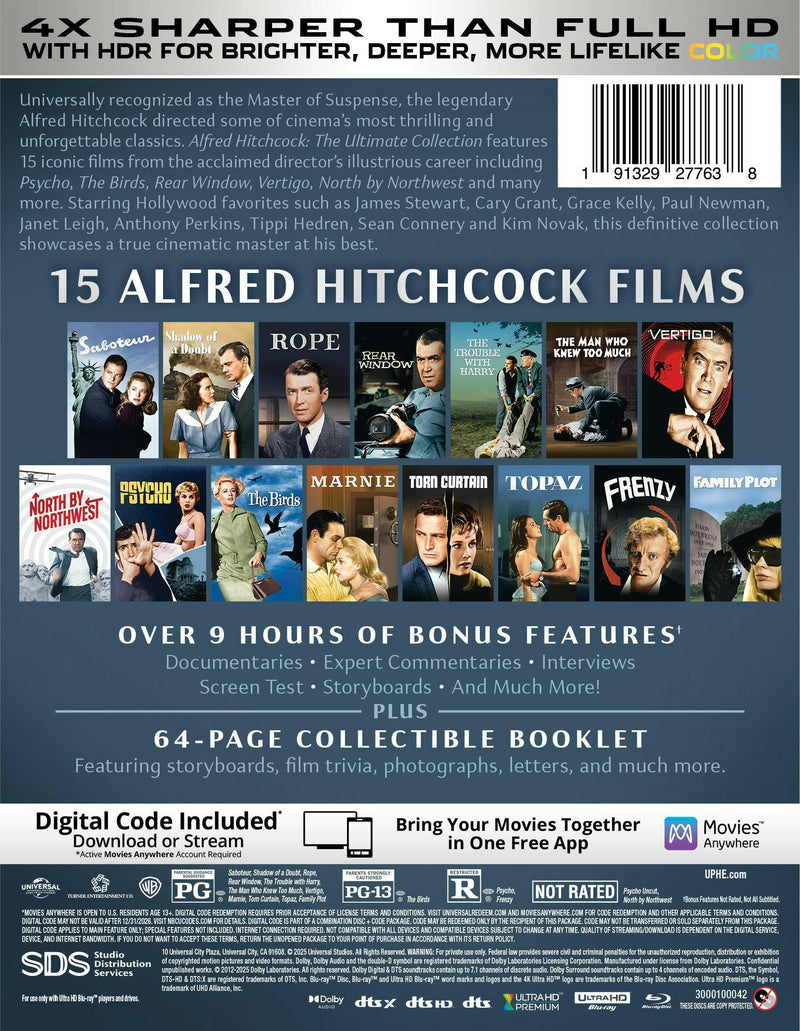 Alfred Hitchcock: The Ultimate Collection - 4K Ultra HD + Digital (4K Ultra HD + Digital) [UHD]
