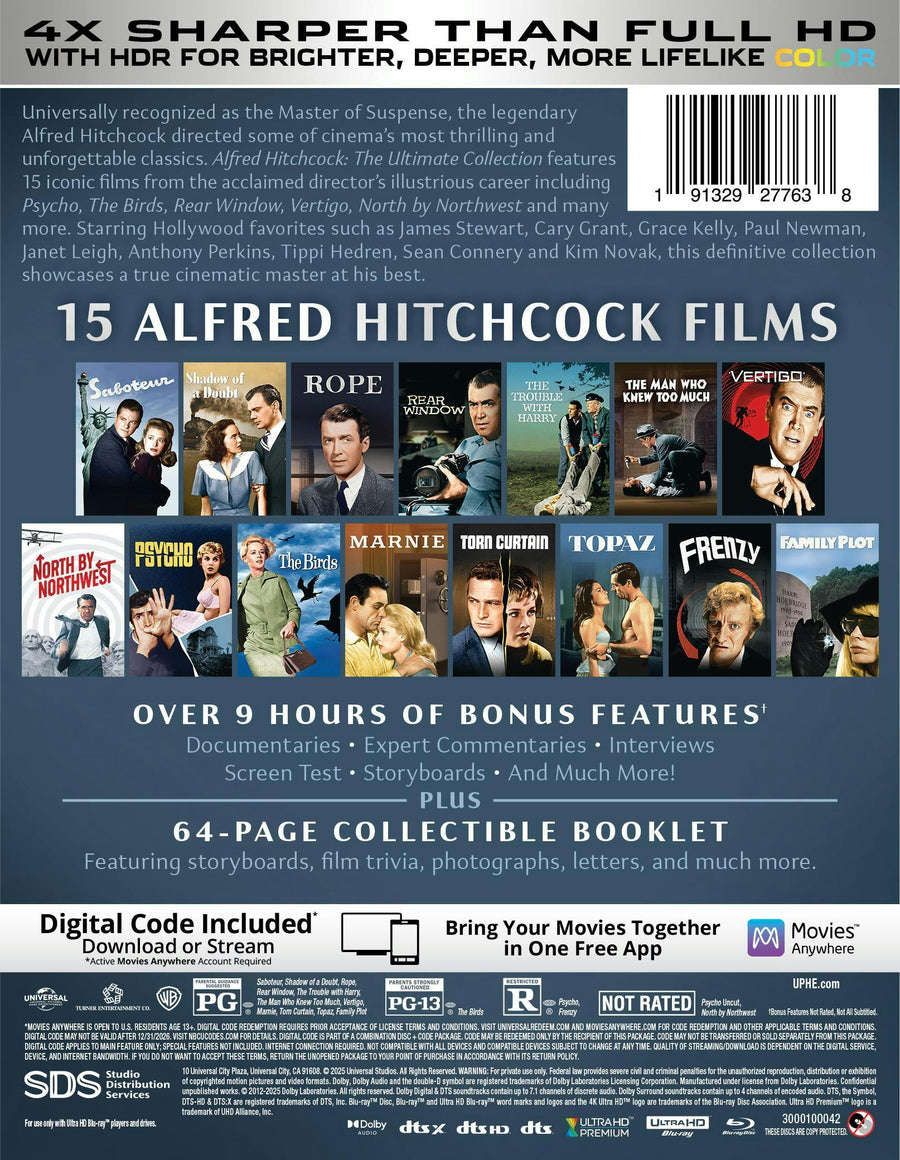 Alfred Hitchcock: The Ultimate Collection - 4K Ultra HD + Digital (4K Ultra HD + Digital) [UHD]