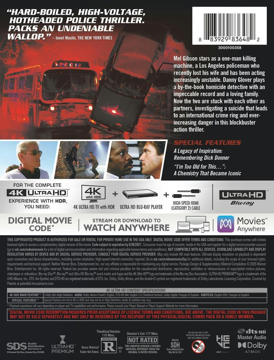 Lethal Weapon (Director's Cut & Theatrical) (Limited Edition 4K Ultra HD Steelbook) [UHD]