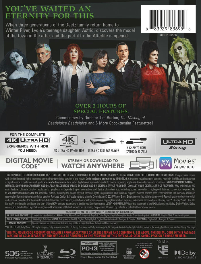 Beetlejuice Beetlejuice (Limited Edition 4K Ultra HD Steelbook + Blu-ray + Digital) [UHD]