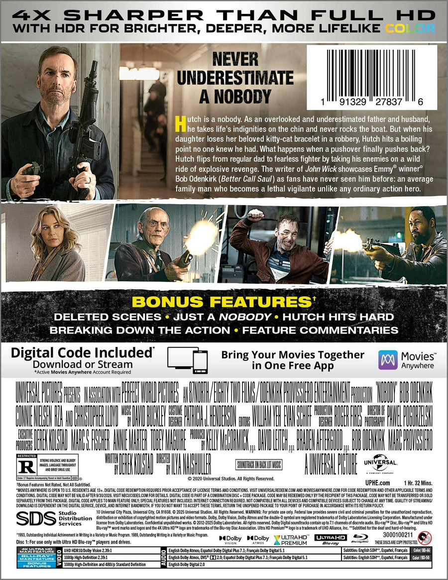 Nobody (Limited Edition 4K Ultra HD Steelbook + Blu-ray + Digital) [UHD]