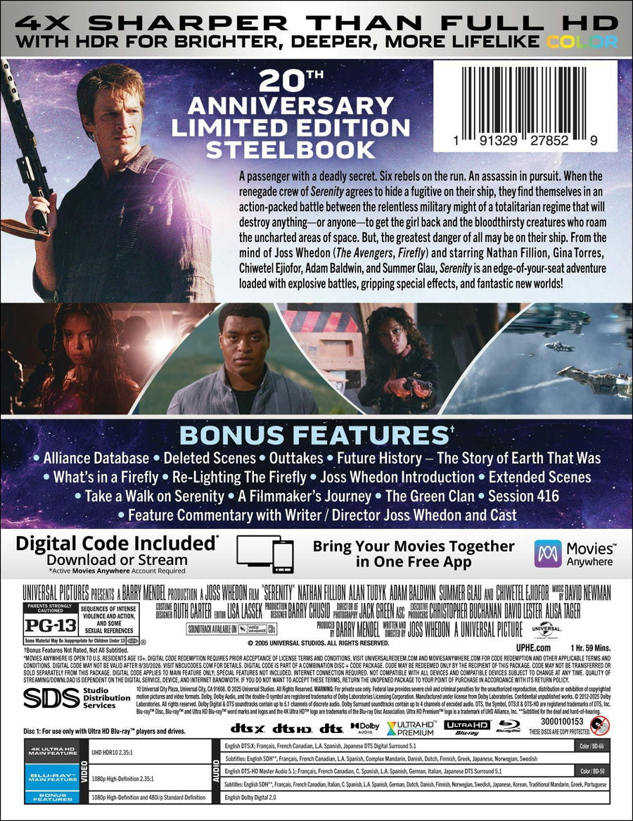 Serenity (Limited Edition 4K Ultra HD Steelbook + Blu-ray + Digital) [UHD]