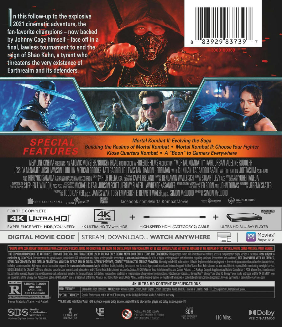 Mortal Kombat II (4K Ultra HD + Digital) [UHD]