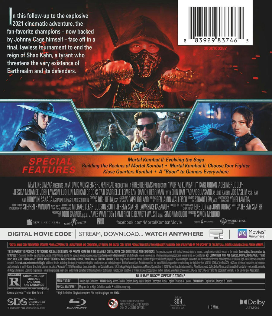 Mortal Kombat II (Blu-ray + Digital) [Blu-ray]
