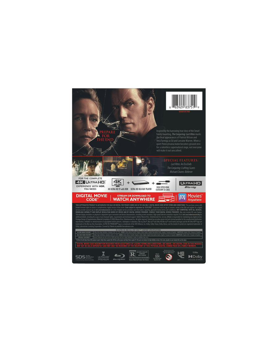 The Conjuring: Last Rites (Limited Edition 4K Ultra HD Steelbook + Blu-ray + Digital) [UHD]