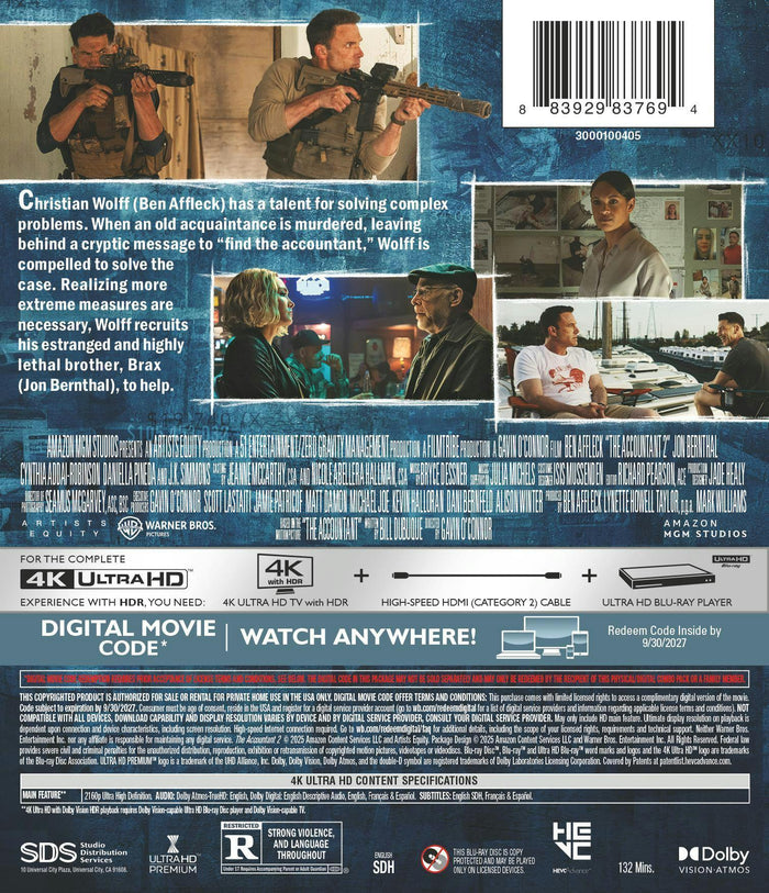 The Accountant 2 (4K Ultra HD + Digital) [UHD]