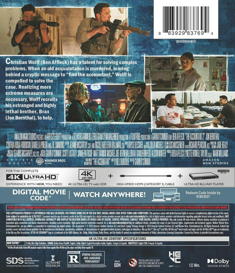 The Accountant 2 (4K Ultra HD + Digital) [UHD]