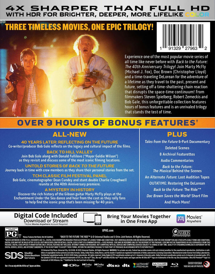 Back to the Future Trilogy - 40th Anniversary Edition (4K Ultra HD + Blu-ray + Digital) [UHD]