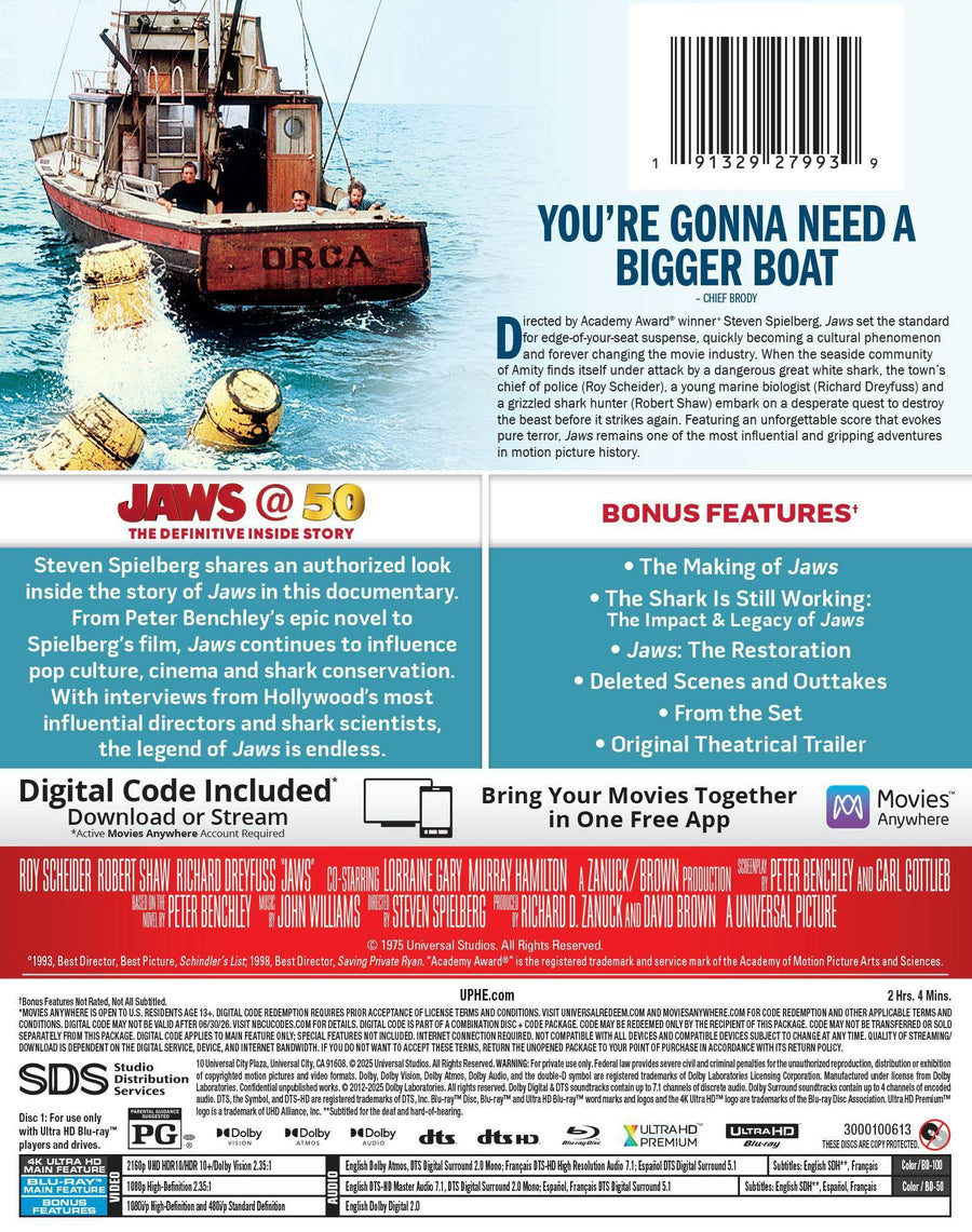 Jaws 50th Anniversary (Limited Edition Steelbook) [UHD]