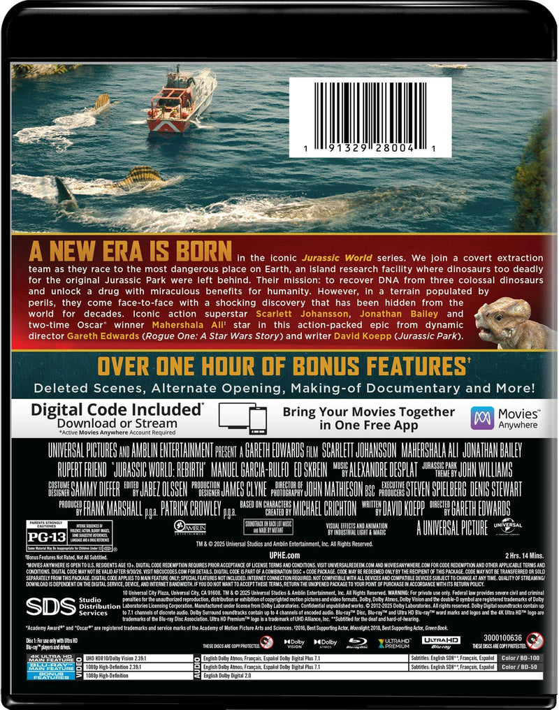 Jurassic World: Rebirth (4K Ultra HD + Blu-ray + Digital) [UHD]