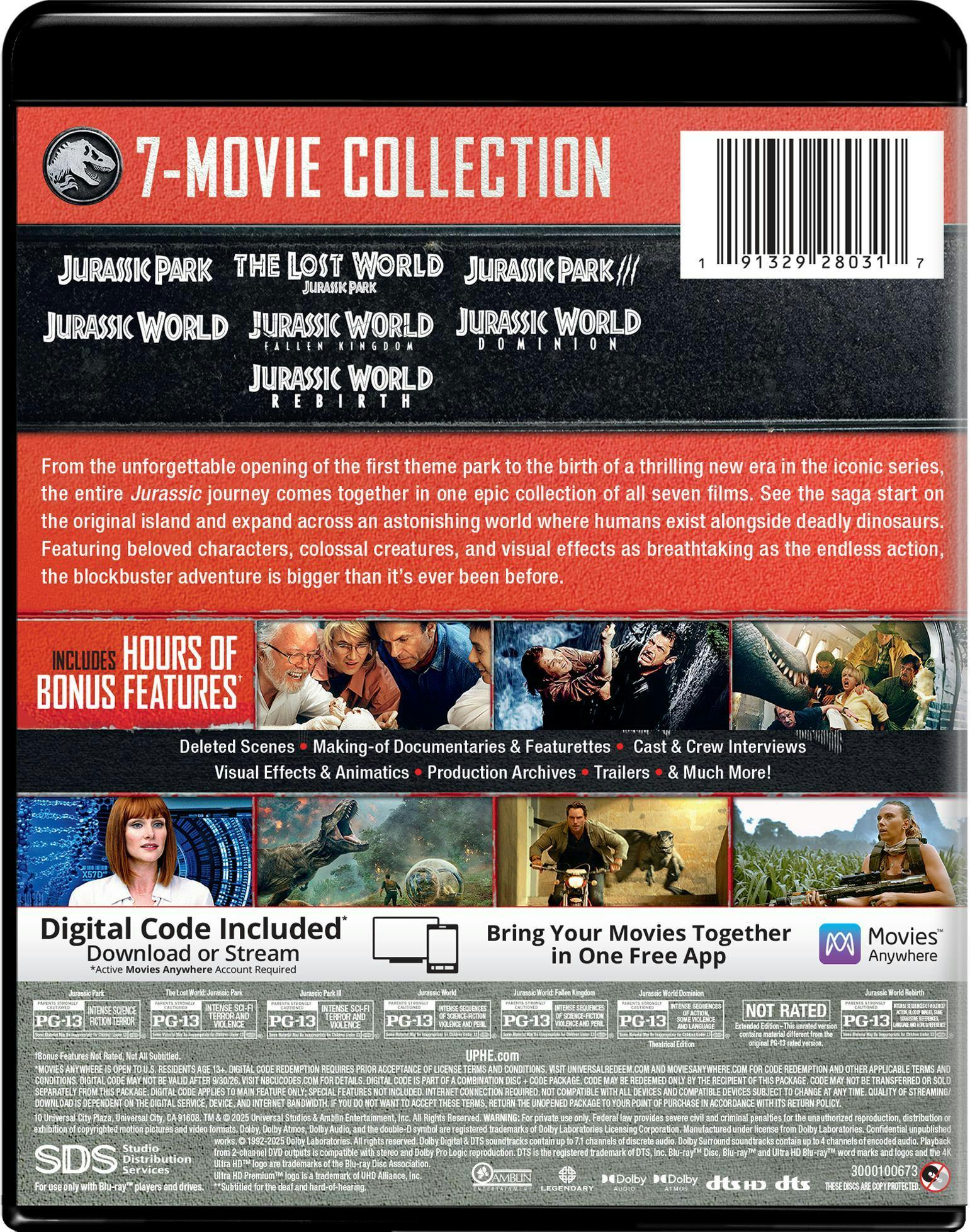 Jurassic World 7-Movie Collection (4K Ultra HD + Digital