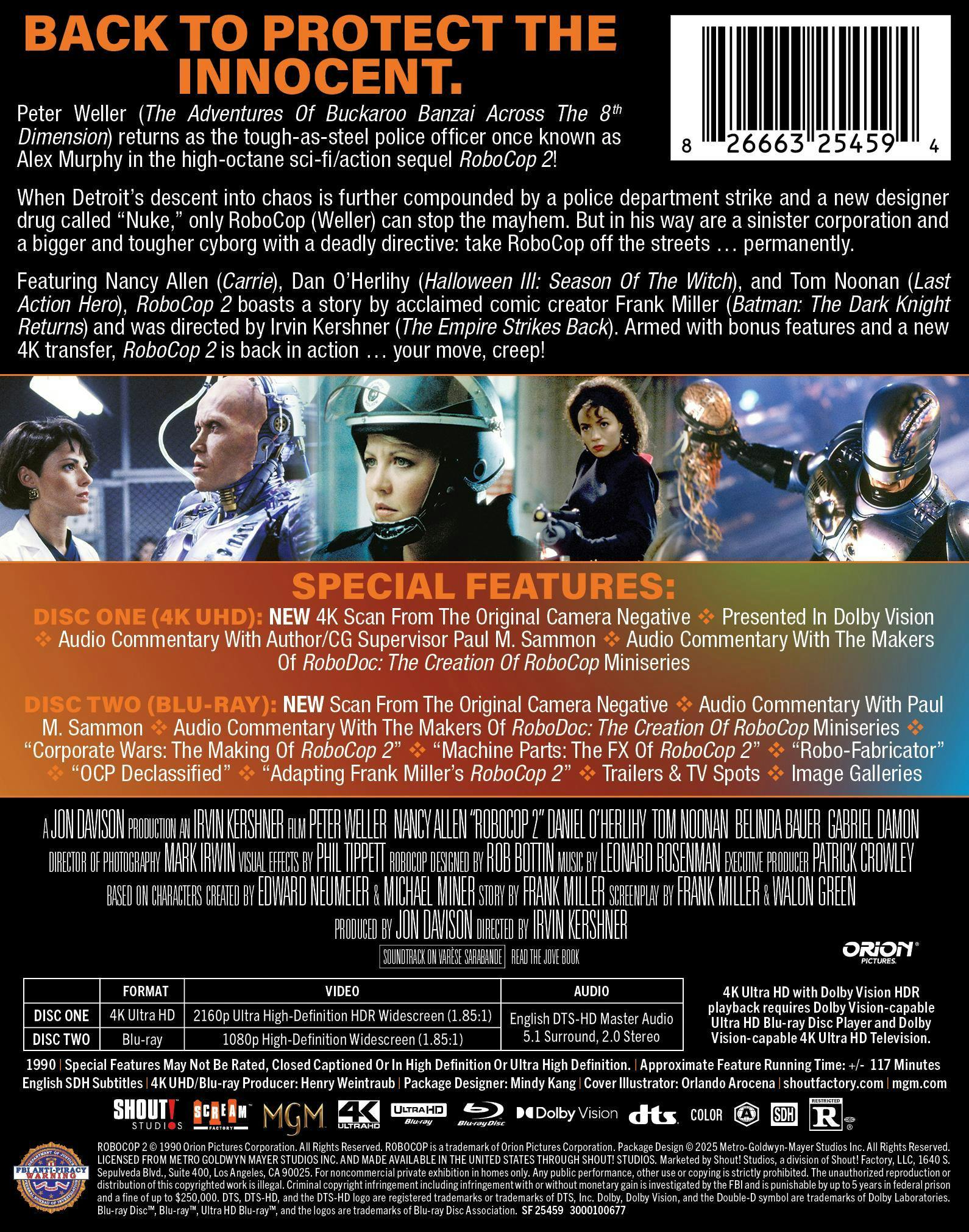 RoboCop 2 (Limited Edition 4K Steelbook + Blu-ray) [UHD] – GRUV