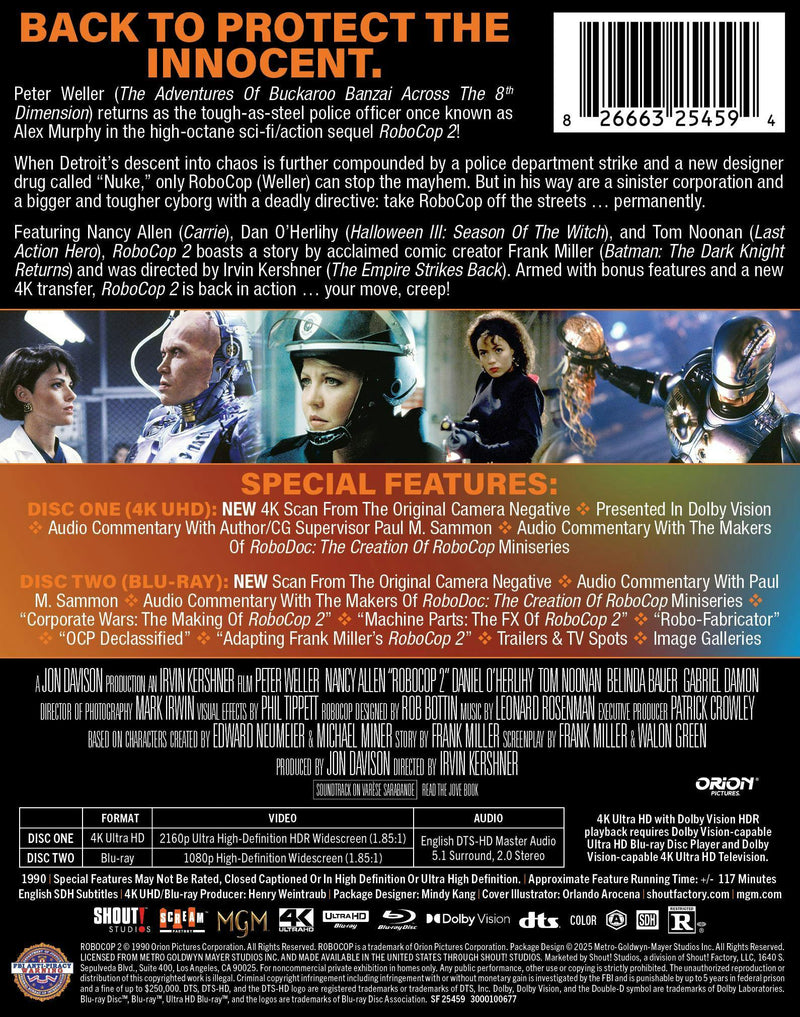 RoboCop 2 (Limited Edition 4K Steelbook + Blu-ray) [UHD]