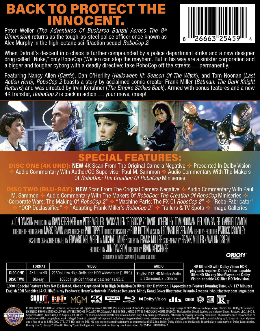 RoboCop 2 (Limited Edition 4K Steelbook + Blu-ray) [UHD]