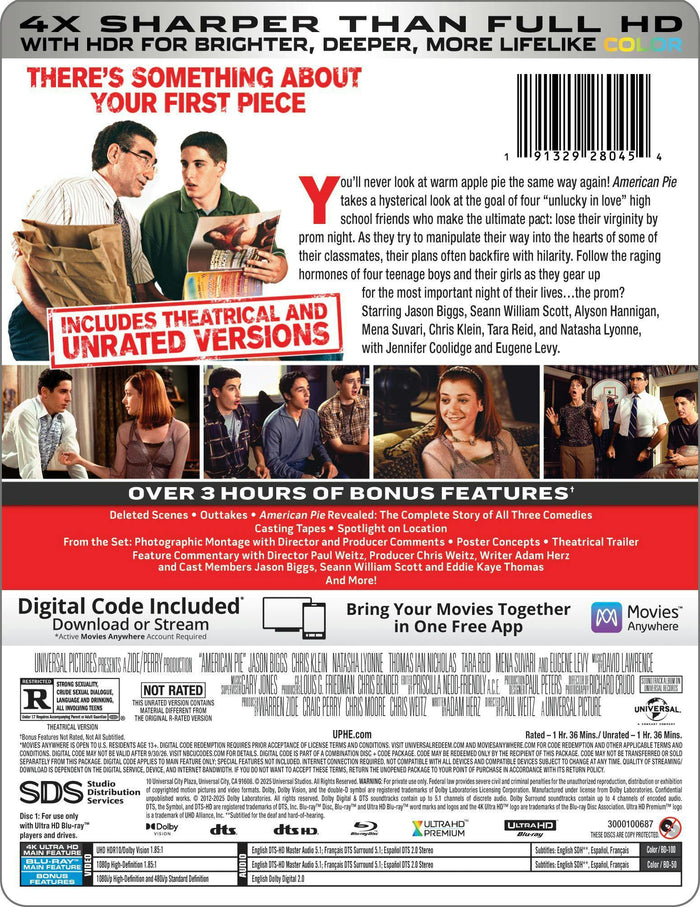 American Pie - Unrated (Limited Edition 4K Ultra HD Steelbook + Blu-ray + Digital) [UHD]