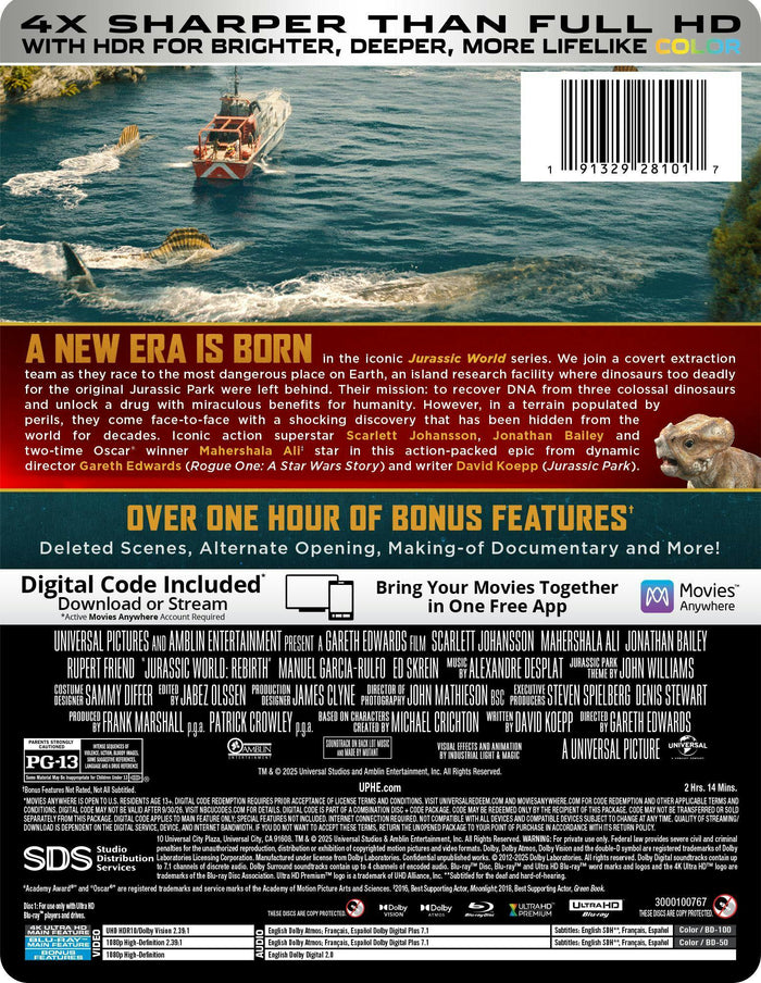 Jurassic World: Rebirth (Limited Edition 4K Ultra HD Steelbook + Blu-ray + Digital) [UHD]