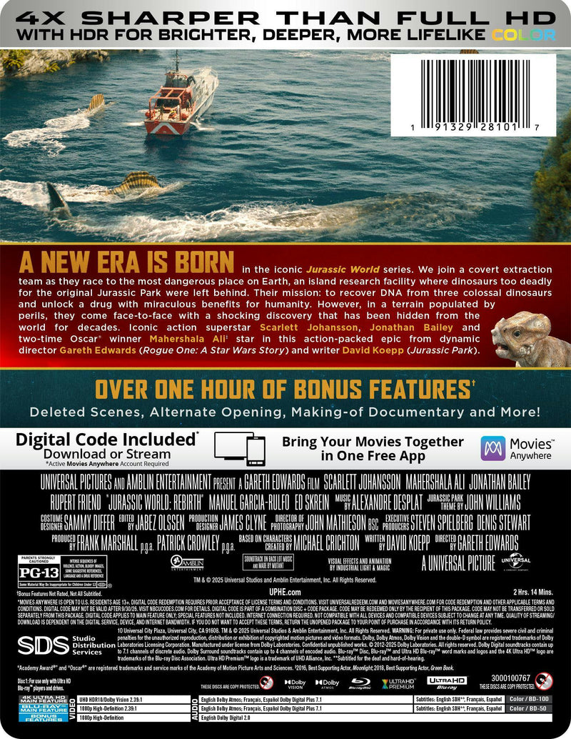 Jurassic World: Rebirth (Limited Edition 4K Ultra HD Steelbook + Blu-ray + Digital) [UHD]