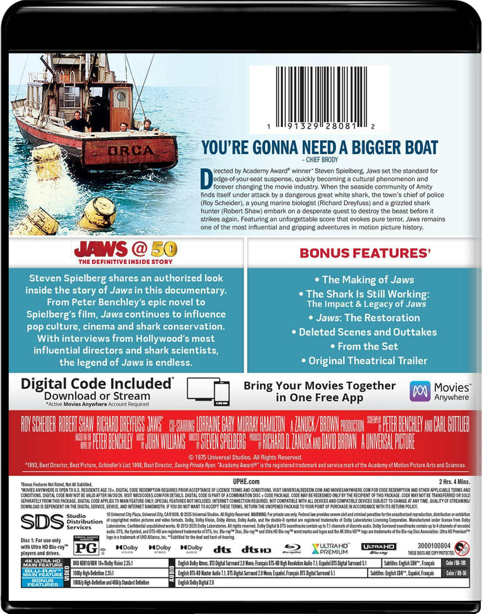 Jaws 50th Anniversary (Limited Edition Steelbook) [UHD]