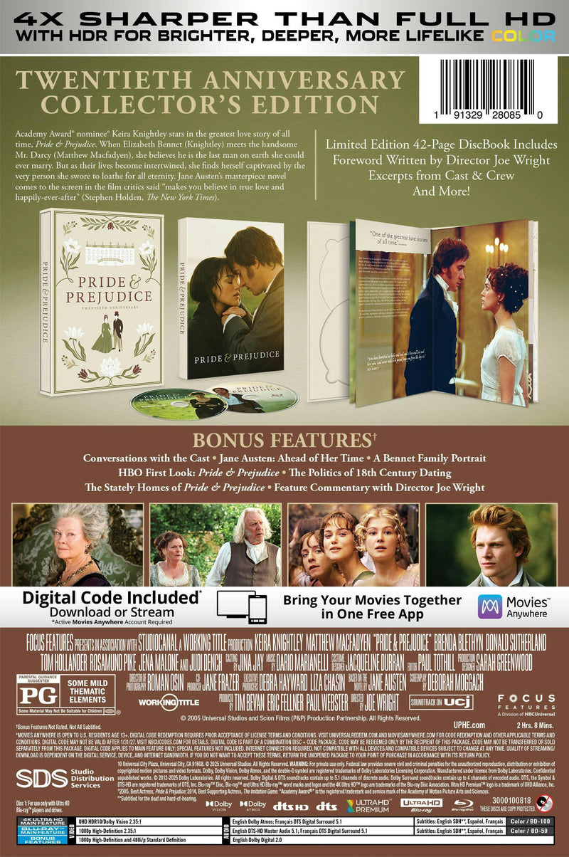 Pride & Prejudice (20th Anniversary) - Collector's Edition (4K Ultra HD + Blu-ray + Digital) [UHD]