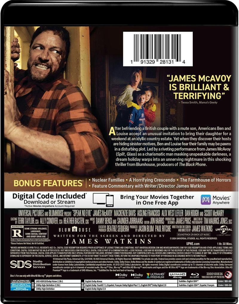 Speak No Evil - 4K Ultra HD + Blu-ray + Digital (4K Ultra HD + Blu-ray + Digital) [UHD]