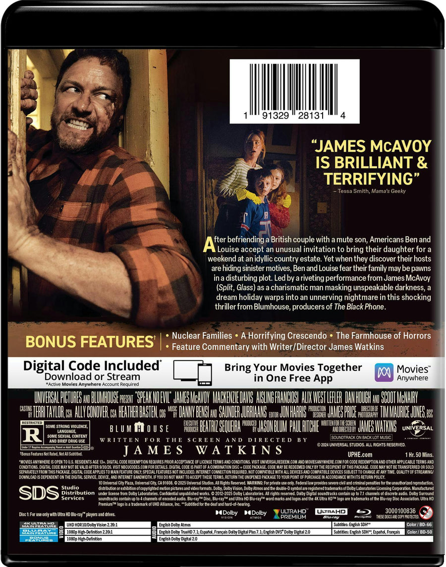 Speak No Evil - 4K Ultra HD + Blu-ray + Digital (4K Ultra HD + Blu-ray + Digital) [UHD]